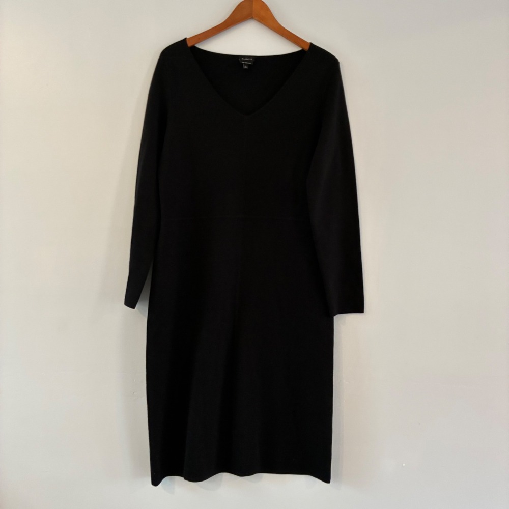 Talbots Sweater Dress L Pure Merino Wool Midi Luxury Old Money Sophisticated